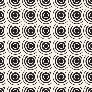 Vektör sorunsuz yuvarlak hatları desen. Geometrik arka plan tasarlamak. Dairesel geometrik döşeme kafes