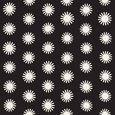 Vektör sorunsuz sunburst şekiller serbest desen. Arka plan yuvarlak fırça darbeleriyle. Elle çizilmiş doku