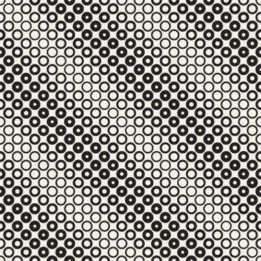 Siyah-beyaz desen arka plan soyut. Kesintisiz geometrik daire yarı ton. Şık modern textur