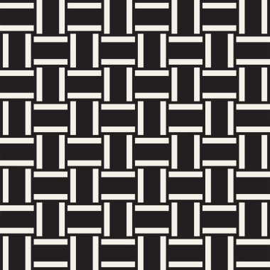 Vektör kesintisiz geometrik desen çapraz tarama. Grafik veya arka plan geçti. Damalı motif. Crosshatched hatlarının kesintisiz siyah beyaz doku. Kafes basit kumaş baskı.