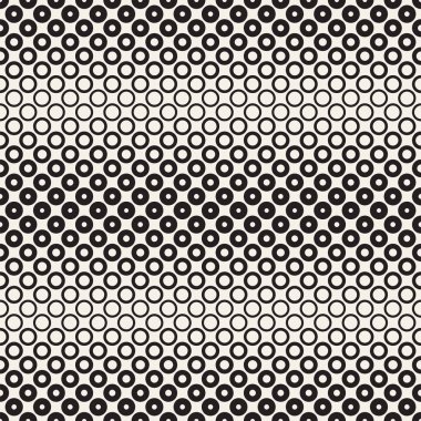 Siyah-beyaz desen arka plan soyut. Kesintisiz geometrik daire yarı ton. Şık modern textur