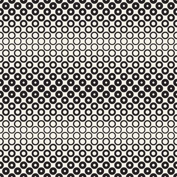 Abstrato fundo padrão preto e branco. Meio-tom de círculo geométrico sem costura. Textur moderno elegante — Vetor de Stock