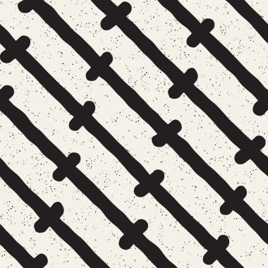 Elle çizilmiş stil etnik seamless modeli. Soyut geometrik döşeme arka plan siyah ve beyaz. Vektör Serbest doodle doku.