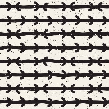 Elle çizilmiş stil etnik seamless modeli. Soyut geometrik döşeme arka plan siyah ve beyaz. Vektör Serbest doodle doku.