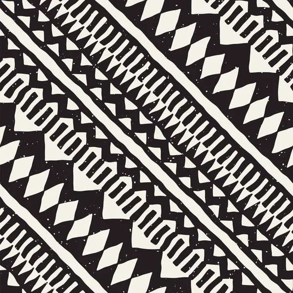 Hand drawn painted seamless pattern. Vector tribal design background. Ethnic motif. Geometric ethnic stripe lines illustration. For art prints, textile, wallpaper, wrapping paper. — Stock Vector