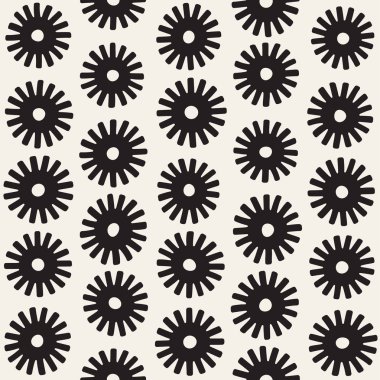 Vektör sorunsuz sunburst şekiller serbest desen. Arka plan yuvarlak fırça darbeleriyle. Elle çizilmiş doku