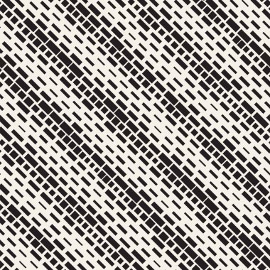 Siyah ve beyaz düzensiz kesik çizgiler desen. Modern soyut vektör sorunsuz arka plan. Şık kaotik çizgili Mozaik