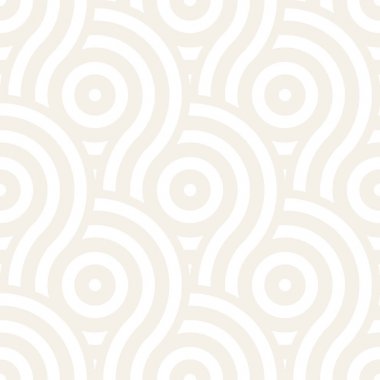 Vektör kesintisiz geometrik desen çizgiler ile daireler oluşur. Modern şık yuvarlanmış çizgiler doku. Yinelenen arka plan