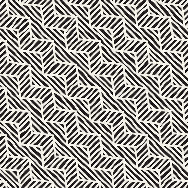 Vector sömlös handen ritade mönster. Sicksack och stripe grov linjer. Tribal design bakgrund. Etniska doodle textur. — Stock vektor