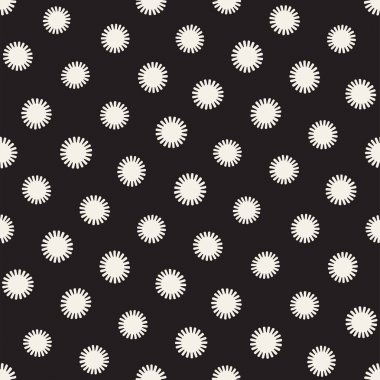 Vektör sorunsuz sunburst şekiller serbest desen. Arka plan yuvarlak fırça darbeleriyle. Elle çizilmiş doku