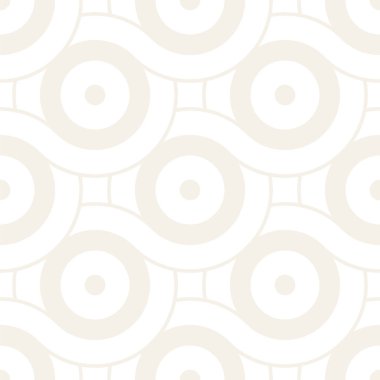 Vektör kesintisiz geometrik desen çizgiler ile daireler oluşur. Modern şık yuvarlanmış çizgiler doku. Yinelenen arka plan