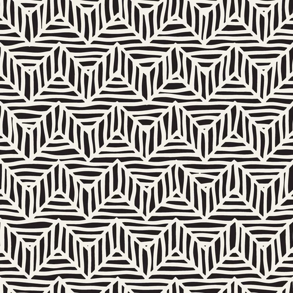 Padrão desenhado à mão sem costura vetorial. Zigzag e riscas linhas ásperas. Fundo de design tribal. Textura do doodle étnico . —  Vetores de Stock