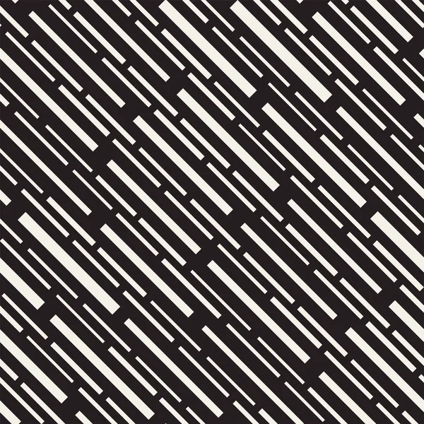 Black and White Irregular Dashed Lines Pattern. Modern Abstract Vector Seamless Background. Stylish Chaotic Stripes Mosaic — Stock Vector