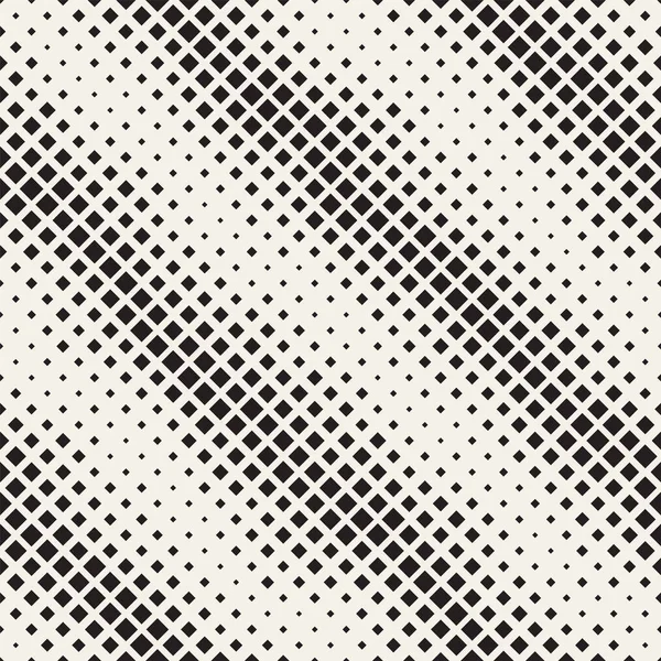 Modern Stylish Halftone Texture (em inglês). Fundo abstrato sem fim com quadrados de tamanho aleatório. Padrão de quadrados caóticos sem costura vetorial . — Vetor de Stock