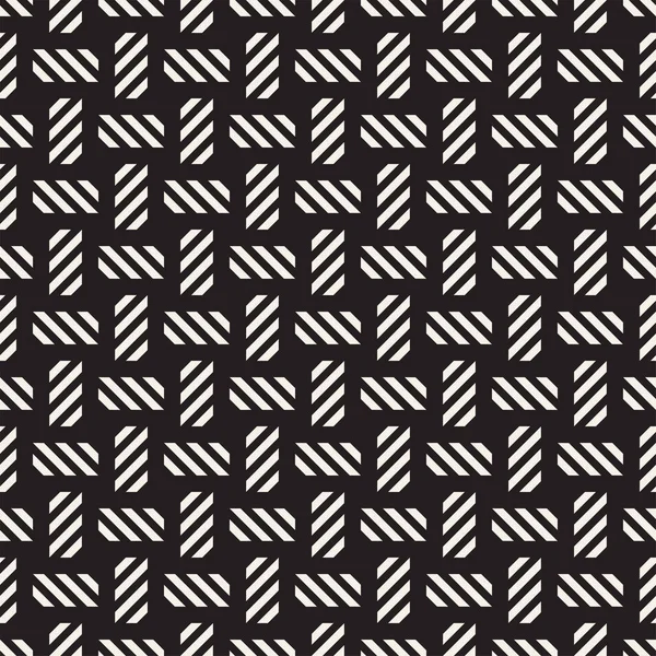 Crosshatch vector patrón geométrico sin costura. Fondo de rectángulos gráficos cruzados. Motivo a cuadros. Textura blanca y negra sin costuras de líneas entrecruzadas. Trellis simple impresión de tela . — Vector de stock