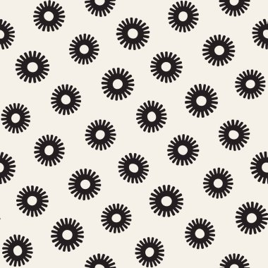 Vektör sorunsuz sunburst şekiller serbest desen. Arka plan yuvarlak fırça darbeleriyle. Elle çizilmiş doku