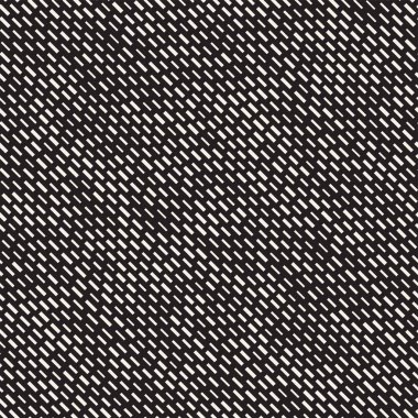 Siyah ve beyaz düzensiz kesik çizgiler desen. Modern soyut vektör sorunsuz arka plan. Şık kaotik çizgili Mozaik