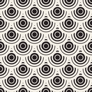 Vektör sorunsuz yuvarlak hatları desen. Geometrik arka plan tasarlamak. Dairesel geometrik döşeme kafes