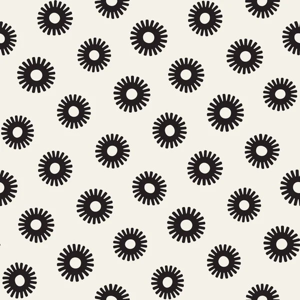Vektör sorunsuz sunburst şekiller serbest desen. Arka plan yuvarlak fırça darbeleriyle. Elle çizilmiş doku