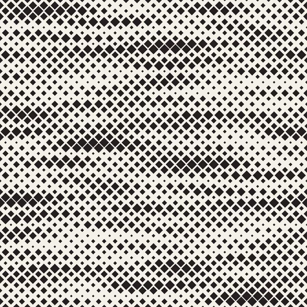 Modern Stylish Halftone Texture (em inglês). Fundo abstrato sem fim com quadrados de tamanho aleatório. Padrão de mosaico caótico sem costura vetorial . — Vetor de Stock