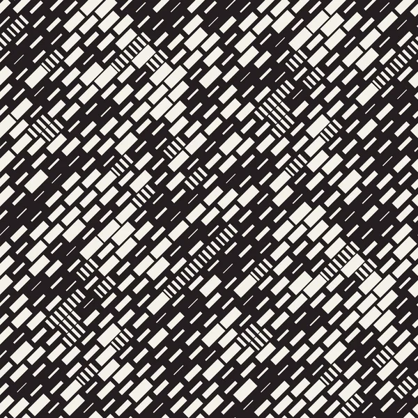 Vector sömlös svartvitt oregelbundna streck rektanglar. Abstrakt geometrisk bakgrundsdesign — Stock vektor