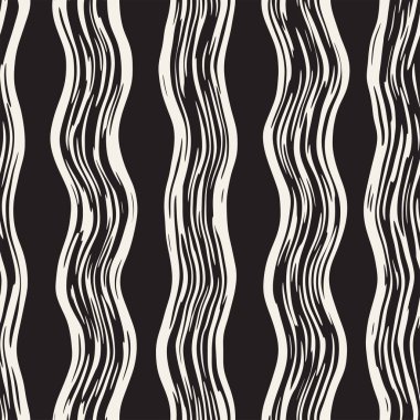 Dekoratif seamless modeli handdrawn doodle hatları ile. El grungy dalgalı çizgiler arka plan boyalı. Trendy serbest doku 