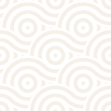 Vektör kesintisiz geometrik desen çizgiler ile daireler oluşur. Modern şık yuvarlanmış çizgiler doku. Yinelenen arka plan