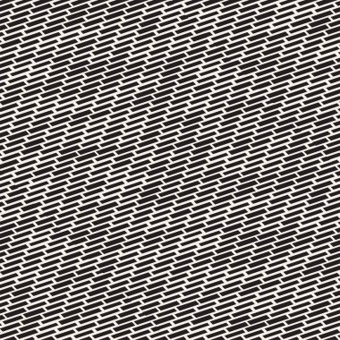 Siyah ve beyaz düzensiz kesik çizgiler desen. Modern soyut vektör sorunsuz arka plan. Şık kaotik çizgili Mozaik