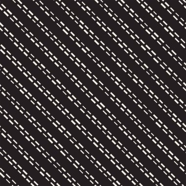 Siyah ve beyaz düzensiz kesik çizgiler desen. Modern soyut vektör sorunsuz arka plan. Şık kaotik çizgili Mozaik