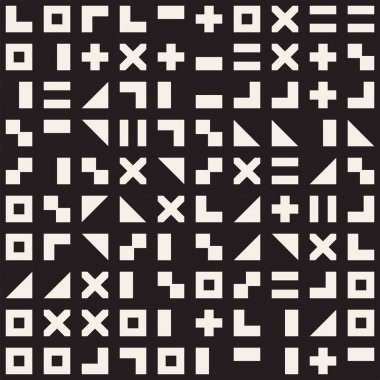 Vektör rastgele şekiller seamless modeli. Modern şık düzensiz doku. Fayans geometrik minimalist elemanları ile yinelenen.