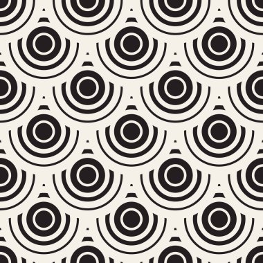 Vektör sorunsuz yuvarlak hatları desen. Geometrik arka plan tasarlamak. Dairesel geometrik döşeme kafes