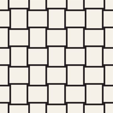 Vektör kesintisiz geometrik desen çapraz tarama. Grafik veya arka plan geçti. Damalı motif. Crosshatched hatlarının kesintisiz siyah beyaz doku. Kafes basit kumaş baskı.
