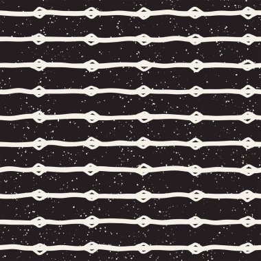 Elle çizilmiş stil etnik seamless modeli. Soyut geometrik döşeme arka plan siyah ve beyaz. Vektör Serbest doodle doku.