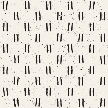 Elle çizilmiş stil etnik seamless modeli. Soyut geometrik döşeme arka plan siyah ve beyaz. Vektör Serbest doodle doku.