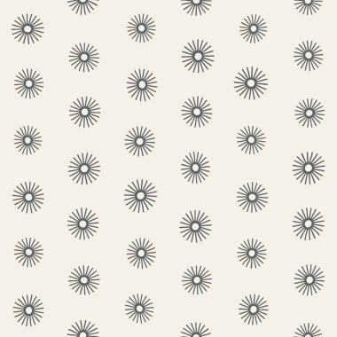 Vektör sorunsuz sunburst şekiller serbest desen. Arka plan yuvarlak fırça darbeleriyle. Elle çizilmiş doku