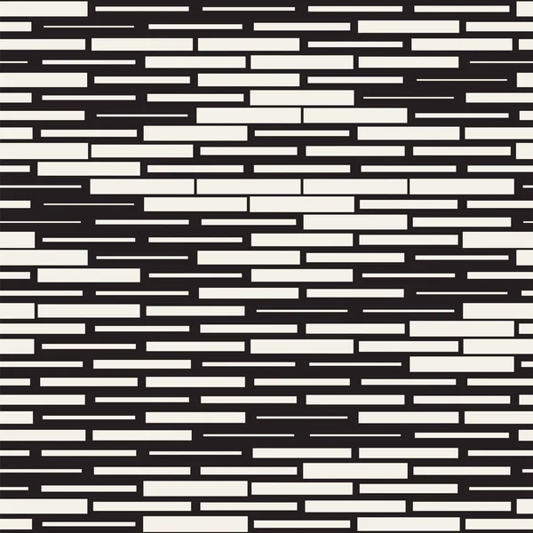 Rectángulos de guion irregulares blancos y negros sin costura vectoriales. Resumen Diseño de fondo geométrico — Vector de stock