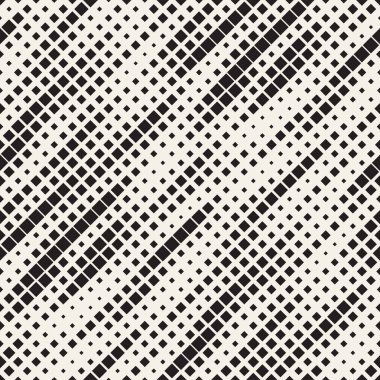 Modern şık noktalı resim doku. Rasgele boyutu kareler sonsuz arka plan. Vektör Dikişsiz kaotik mozaik desen.