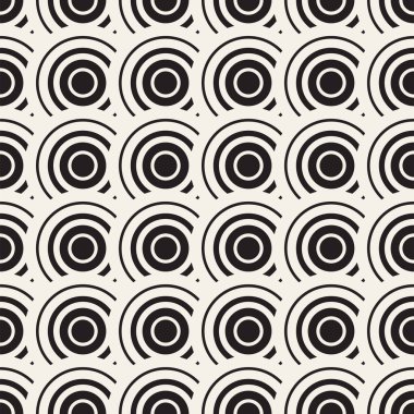 Vektör sorunsuz yuvarlak hatları desen. Geometrik arka plan tasarlamak. Dairesel geometrik döşeme kafes