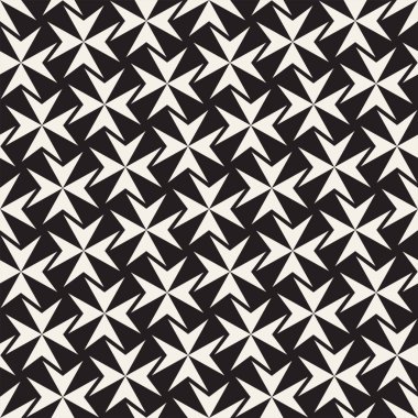 Sorunsuz siyah ve beyaz kafes desen çapraz. Soyut geometrik döşeme mozaiği. Şık arka plan tasarım
