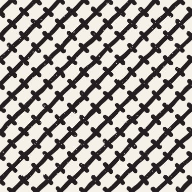 Elle çizilmiş stil etnik seamless modeli. Soyut geometrik döşeme arka plan siyah ve beyaz. Vektör Serbest doodle doku.