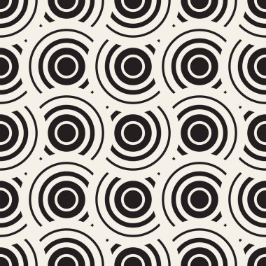Vektör sorunsuz yuvarlak hatları desen. Geometrik arka plan tasarlamak. Dairesel geometrik döşeme kafes