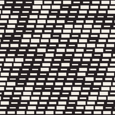 Vektör sorunsuz siyah ve beyaz düzensiz çizgi dikdörtgenler. Geometrik arka plan tasarlamak