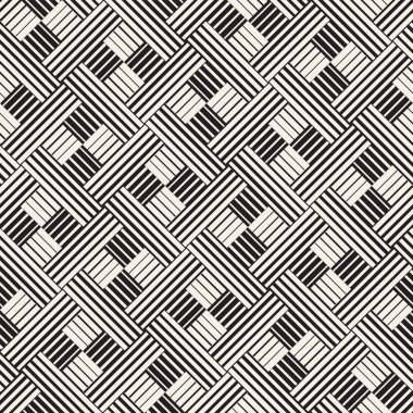 Vektör kesintisiz geometrik desen. Düzenli kiremitli süsleme. Tilig soyut arka çapraz. Modern yarı ton mozaik doku.