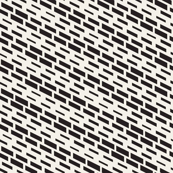 Siyah ve beyaz düzensiz kesik çizgiler desen. Modern soyut vektör sorunsuz arka plan. Kaotik dikdörtgen çizgili Mozaik