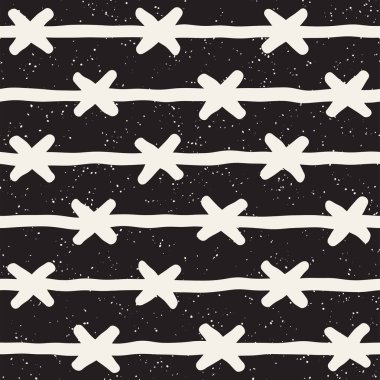 Elle çizilmiş stil etnik seamless modeli. Soyut geometrik döşeme arka plan siyah ve beyaz. Vektör Serbest doodle doku.