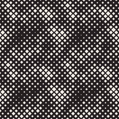 Modern şık noktalı resim doku. Rasgele boyutu kareler sonsuz arka plan. Vektör Dikişsiz kaotik mozaik desen.