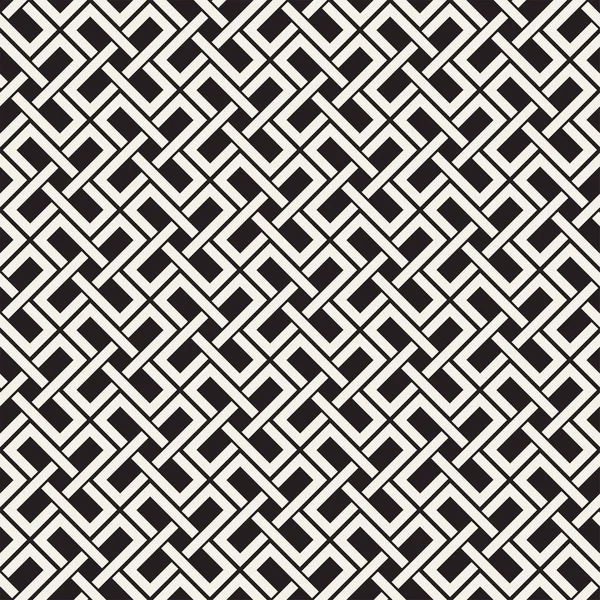 Patrón de celosía cruzada sin costuras en blanco y negro. Mosaico de mosaico geométrico abstracto. Diseño de fondo con estilo — Archivo Imágenes Vectoriales