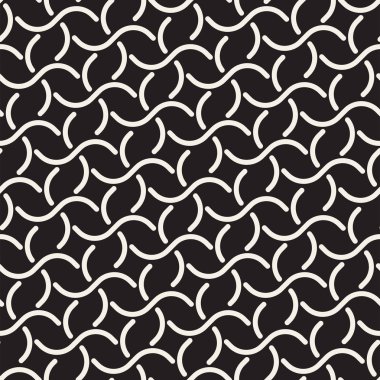 Sorunsuz siyah ve beyaz kafes desen çapraz. Soyut geometrik döşeme mozaiği. Şık arka plan tasarım