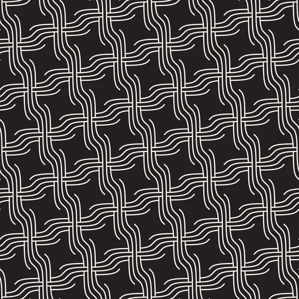Безшовний чорно-білий візерунок решітки. Абстрактна геометрична плитка мозаїка. Стильний дизайн фону — стоковий вектор