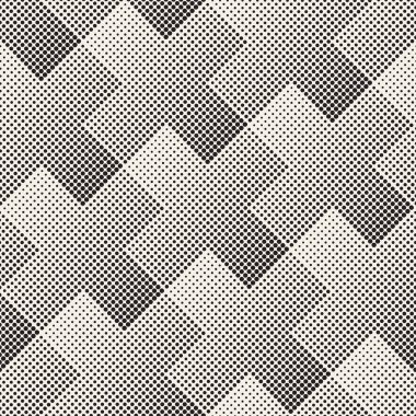 Vektör kesintisiz geometrik desen. Düzenli kiremitli süsleme. Tilig soyut arka çapraz. Modern yarı ton mozaik doku.